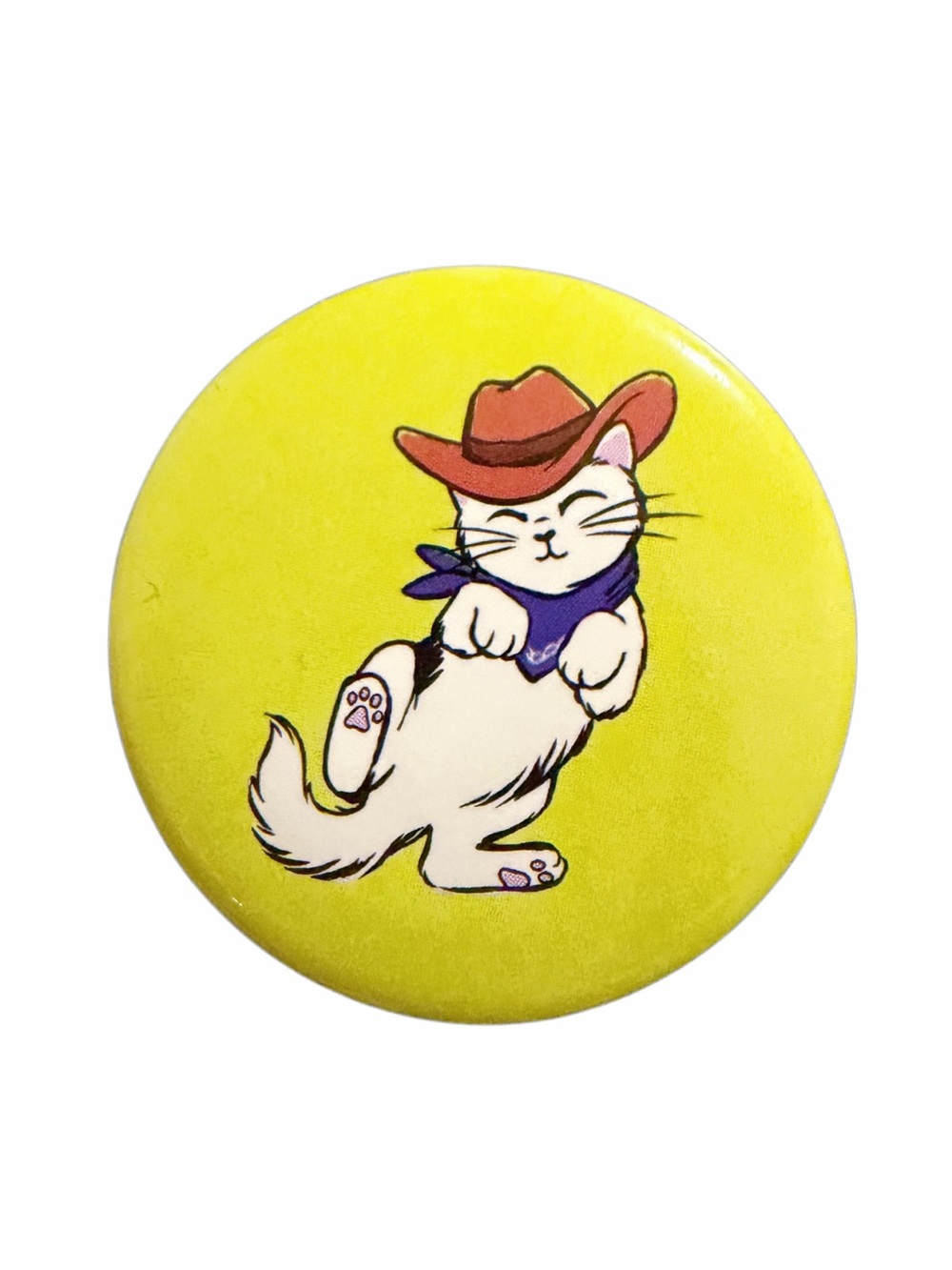 🌸3/$15🌸 Yellow Cat Pin Badge with Cowboy Hat